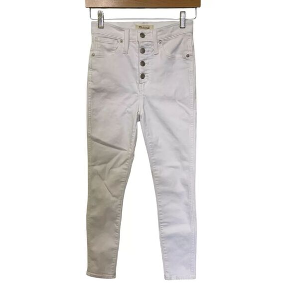 Madewell Denim - Madewell Womens Size 25 (26x26) White Button Fly 10” High Rise Skinny Crop Jeans